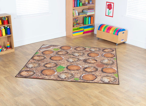 Natural World™ Woodland Double Sided 2x2m Carpet-Dropship,Kit For Kids,Mats & Rugs,Nature,Nature Sensory Room,Neutral Colour,Placement Carpets,Rugs,Square,Wellbeing Furniture,World & Nature-Learning SPACE