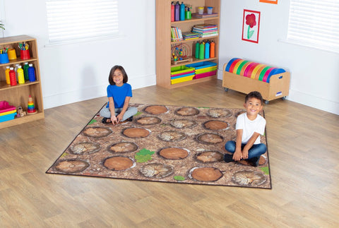 Natural World™ Woodland Double Sided 2x2m Carpet-Dropship,Kit For Kids,Mats & Rugs,Nature,Nature Sensory Room,Neutral Colour,Placement Carpets,Rugs,Square,Wellbeing Furniture,World & Nature-Learning SPACE