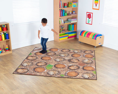 Natural World™ Woodland Double Sided 2x2m Carpet-Dropship,Kit For Kids,Mats & Rugs,Nature,Nature Sensory Room,Neutral Colour,Placement Carpets,Rugs,Square,Wellbeing Furniture,World & Nature-Learning SPACE