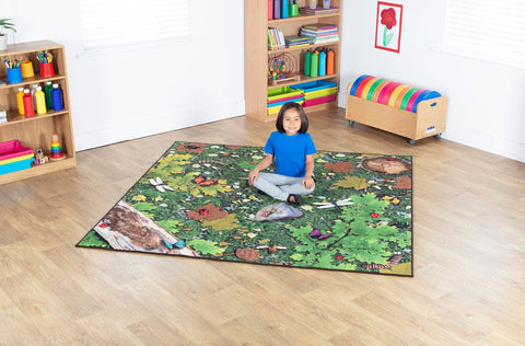Natural World™ Woodland Double Sided 2x2m Carpet-Dropship,Kit For Kids,Mats & Rugs,Nature,Nature Sensory Room,Neutral Colour,Placement Carpets,Rugs,Square,Wellbeing Furniture,World & Nature-Learning SPACE
