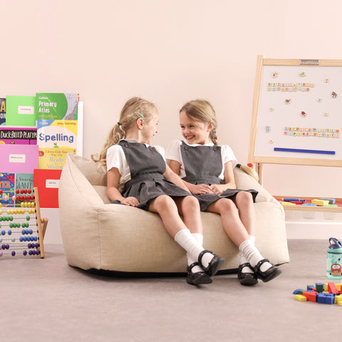 Neutral Kids Woven Bean Bag Seating-Bean Bags,Bean Bags & Cushions,Dropship,Eden Learning Spaces,Padded Seating,Sofa-Learning SPACE