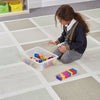Neutral Squares Rug-Calming & Anxiety,Calming and Relaxation,Helps With,Mats & Rugs,Neutral Colour,Plain Carpet,Rectangular,Rugs,Sensory Flooring,Wellbeing Furniture-Learning SPACE