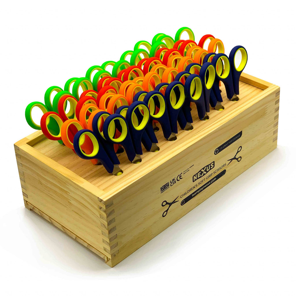 Nexus Children’s Soft Grip Scissors Set (32 Pairs)-Art Materials,Art Pack,Arts & Crafts,Classroom Packs,Scissors-Learning SPACE