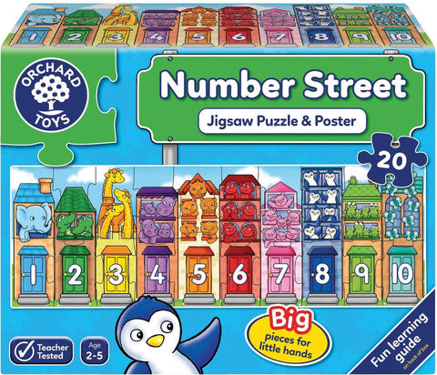 Number Street - Jigsaw Puzzle and Poster-13-99 Piece Jigsaw,Calmer Classrooms,Classroom Displays,Counting Numbers & Colour,Dyscalculia,Early Years Maths,Games & Toys,Helps With,Maths,Maths Toys,Neuro Diversity,Orchard Toys,Primary Maths,Stock,Strength & Co-Ordination-Learning SPACE