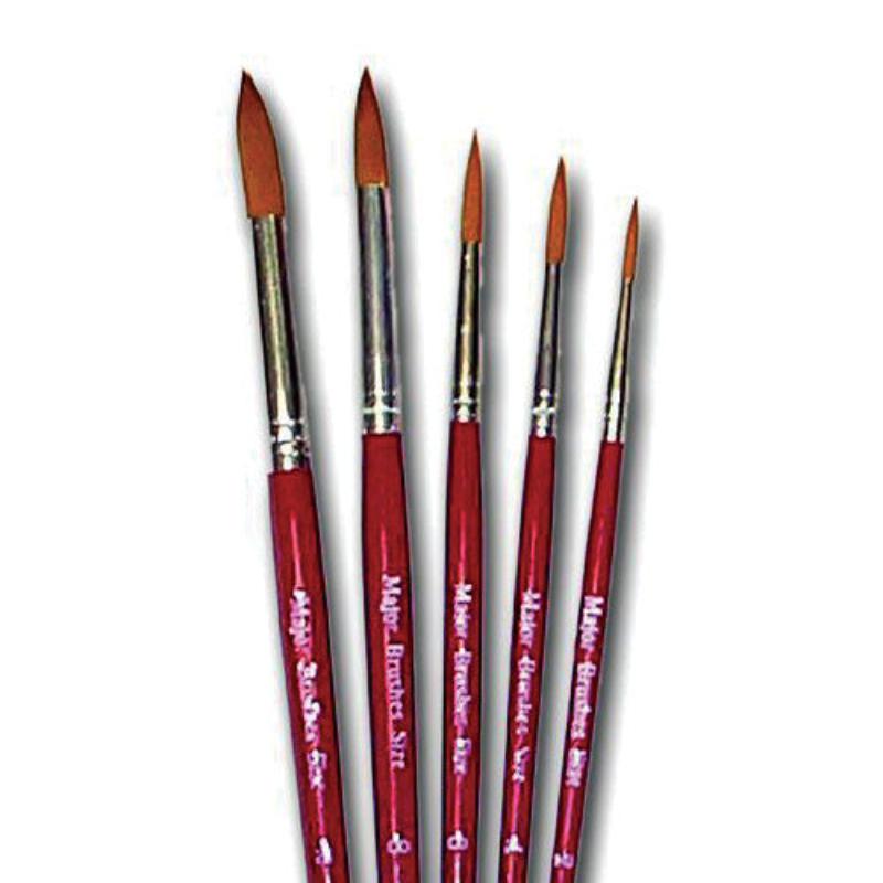 Orange Round Synthetic Sable Paint Brush-Art Materials,Arts & Crafts,Early Arts & Crafts,Major Brushes,Painting Accessories,Primary Arts & Crafts-2-59102-Learning SPACE