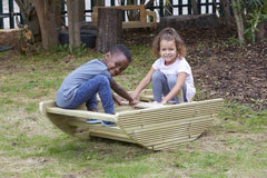 Outdoor Rocking Boat And Steps-Cosy Direct, Forest School & Outdoor Garden Equipment, Outdoor Play, Outdoor Toys & Games, Rocking-Learning SPACE