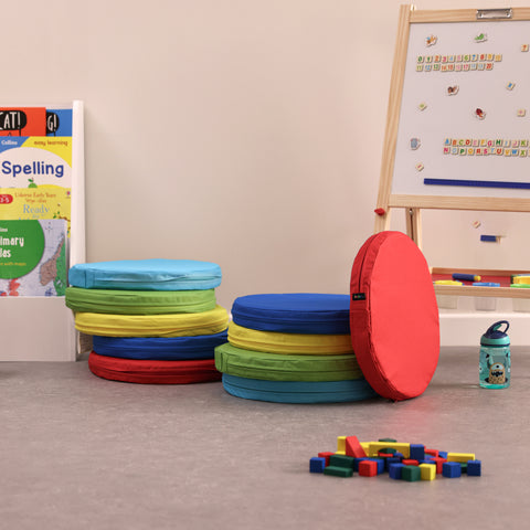 Pack of 10 Carry Cushions-Bean Bags & Cushions,Chill Out Area,Cushions,Dropship,Eden Learning Spaces,excell2,Mats,Multi-Colour,Nurture Room,Sit Mats,Stock,Wellbeing Furniture-Learning SPACE