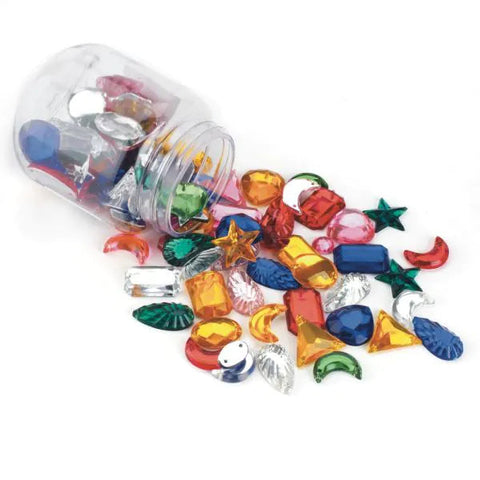 Pack of 100 Acrylic Gemstones- Assorted-Learning SPACE