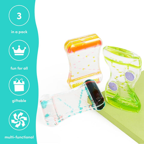 Pack of 3 Liquid Motion Toy Timers-Cause & Effect Toys,Classroom Packs,Fidget,Maths,Sand Timers & Timers,Visual Sensory Toys-Learning SPACE