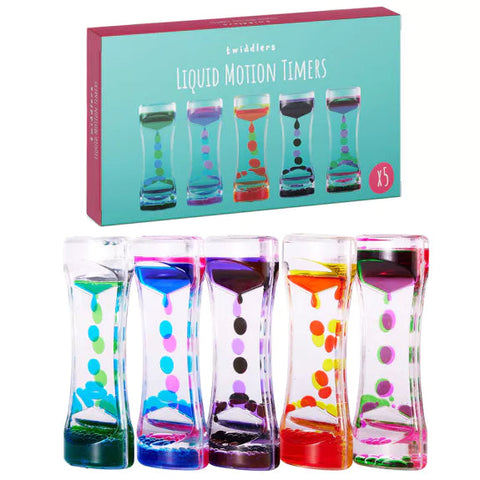 Pack of 5 Liquid Motion Toy Timers - Lava-Cause & Effect Toys, Classroom Packs, Fidget, Maths, Sand Timers & Timers-Learning SPACE