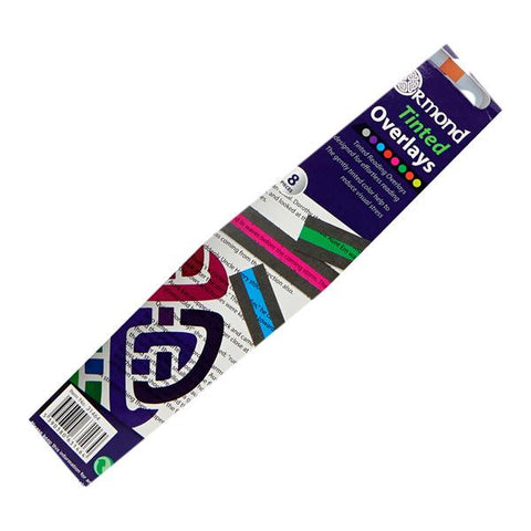 Pack of 8 Reading Tinted Overlays-Back To School,Blind & Visually Impaired,Dyslexia,Ormond,Reading Area,Stationery-Learning SPACE