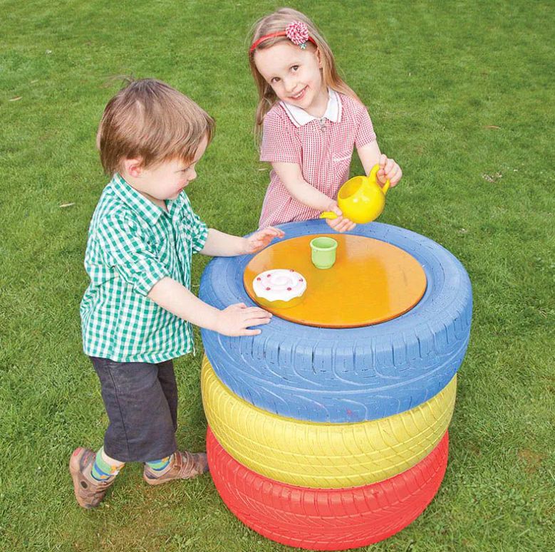 Painted Tyres (4Pk)-Cosy Outdoor,Discontinued,Forest School & Outdoor Garden Equipment,Outdoor Play-Learning SPACE
