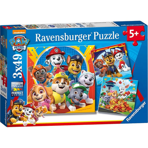 Paw Patrol 3 x 49 Piece Jigsaw Puzzle-13-99 Piece Jigsaw,Games & Toys,Gifts for 5-7 Years Old,Paw Patrol,Ravensburger Jigsaws-Learning SPACE
