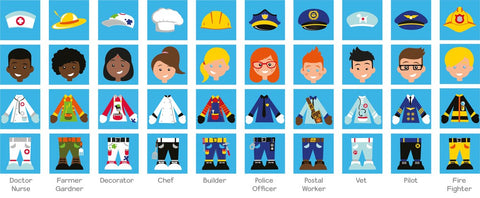 People Who Help Us - 40 Mini Placement Carpets with Holdall-Classroom Packs,Dropship,Kit For Kids,Mats,Mats & Rugs,Rugs,Sit Mats,Square,Wellbeing Furniture,World & Nature-Learning SPACE