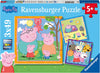 Peppa Pig 3 x 49 Piece Jigsaw Puzzle-13-99 Piece Jigsaw, Gifts For 3-5 Years Old, Peppa Pig, Ravensburger Jigsaws-Learning SPACE