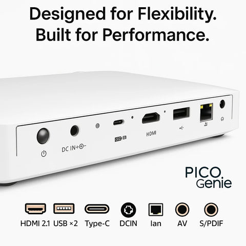 Pico Genie M550 Plus 4.0 Ultra-Portable Smart Projector with Ceiling Mount and USB Stick with Scenes-Pico Genie,Sensory Projectors,Teenage Projectors-Learning SPACE