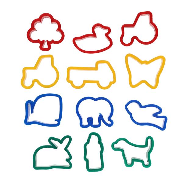 Pkt.12 Clay Cutters - Animals, Vehicles and Nature-Art Materials,Arts & Crafts,Baby Arts & Crafts,Craft Activities & Kits,Early Arts & Crafts,Messy Play,Modelling Clay,Primary Arts & Crafts,Strength & Co-Ordination-Learning SPACE