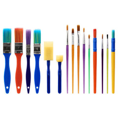 Pkt.15 Colourful Paint Brushes & Sponges Set-Art Materials,Arts & Crafts,Atelier,Early Arts & Crafts,Painting Accessories,Primary Arts & Crafts-Learning SPACE