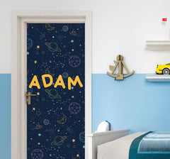 Planets in Space Door sticker - Personalisable-Dropship,Outer Space,Star & Galaxy Theme Sensory Room,Sticker,Wall & Ceiling Stickers-Learning SPACE