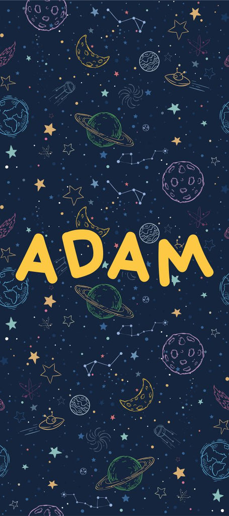 Planets in Space Door sticker - Personalisable-Dropship,Outer Space,Star & Galaxy Theme Sensory Room,Sticker,Wall & Ceiling Stickers-45x90 cm-A37287-Learning SPACE