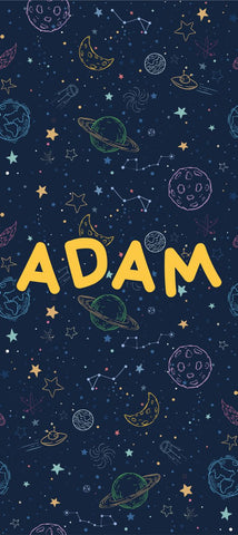 Planets in Space Door sticker - Personalisable-Dropship,Outer Space,Star & Galaxy Theme Sensory Room,Sticker,Wall & Ceiling Stickers-45x90 cm-A37287-Learning SPACE