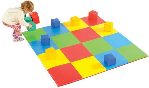 Play Mat - Patchwork Colour Squares (1.47M Sq)-Additional Need,AllSensory,Baby Sensory Toys,Down Syndrome,Dropship,Gross Motor and Balance Skills,Helps With,Mats,Mats & Rugs,Multi-Colour,Playmat,Playmats & Baby Gyms,Square,Stock-Learning SPACE