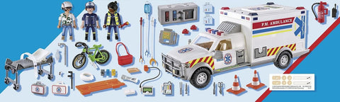 Playmobil® Ambulance with Lights and Sound-Cars & Transport,Fire. Police & Hospital,Games & Toys,Gifts for 5-7 Years Old,Imaginative Play,Playmobil,Primary Games & Toys,Small World-Learning SPACE