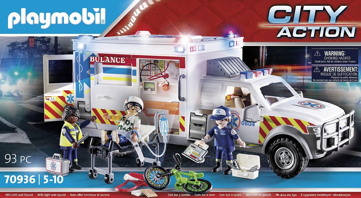 Playmobil Ambulance with Lights and Sound Exciting Rescue Toy