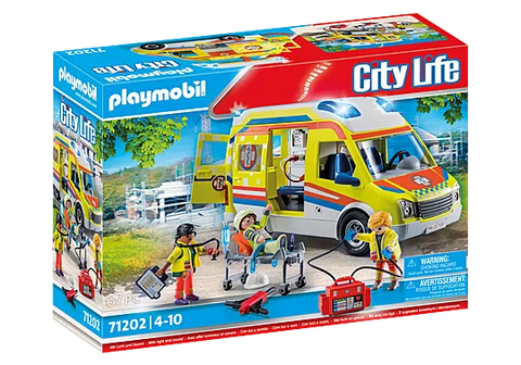 Playmobil® City Life Ambulance with Lights and Sound-Fire. Police & Hospital,Games & Toys,Gifts for 5-7 Years Old,Imaginative Play,Playmobil,Primary Games & Toys,Small World-Learning SPACE