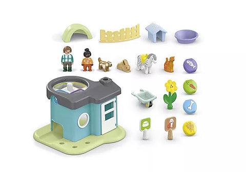 Playmobil® JUNIOR: Animal Home with Treat Dispenser-Animals,Farms & Construction,Games & Toys,Gifts for 5-7 Years Old,Imaginative Play,Playmobil,Primary Games & Toys,Small World-Learning SPACE