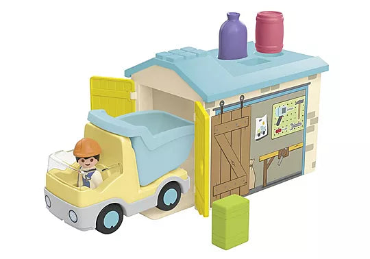 Playmobil® JUNIOR: Construction Truck with Garage-Engineering & Construction, Gifts for 5-7 Years Old, Imaginative Play, Playmobil, Primary Games & Toys, Small World-Learning SPACE