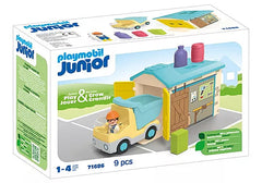 Playmobil® JUNIOR: Construction Truck with Garage-Engineering & Construction, Gifts for 5-7 Years Old, Imaginative Play, Playmobil, Primary Games & Toys, Small World-Learning SPACE