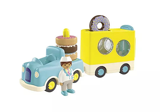 Playmobil® JUNIOR: Crazy Donut Truck with Stacking and Sorting Feature-Cars & Transport, Gifts for 5-7 Years Old, Imaginative Play, Playmobil, Primary Games & Toys, Small World-Learning SPACE