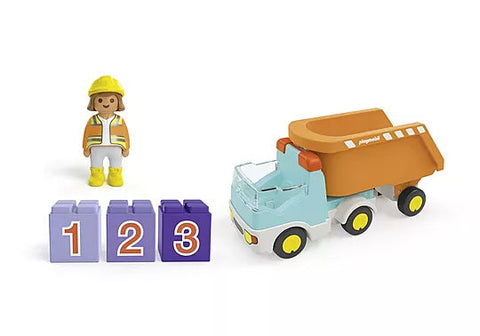Playmobil® JUNIOR: Dump Truck-Fire. Police & Hospital,Games & Toys,Gifts for 5-7 Years Old,Imaginative Play,Playmobil,Primary Games & Toys,Small World-Learning SPACE