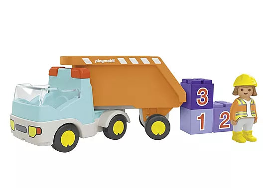 Playmobil® JUNIOR: Dump Truck-Fire. Police & Hospital,Games & Toys,Gifts for 5-7 Years Old,Imaginative Play,Playmobil,Primary Games & Toys,Small World-Learning SPACE