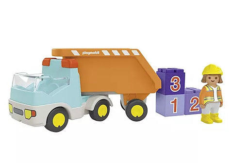 Playmobil® JUNIOR: Dump Truck-Fire. Police & Hospital,Games & Toys,Gifts for 5-7 Years Old,Imaginative Play,Playmobil,Primary Games & Toys,Small World-Learning SPACE