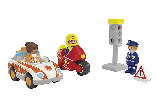 Playmobil® JUNIOR: Everyday Heroes-Fire. Police & Hospital,Games & Toys,Gifts for 5-7 Years Old,Imaginative Play,Playmobil,Primary Games & Toys,Small World-Learning SPACE