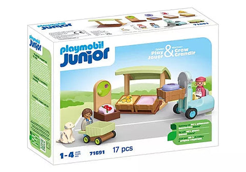 Playmobil® JUNIOR: Organic Market Stall & Forklift-Games & Toys,Gifts for 5-7 Years Old,Imaginative Play,Playmobil,Primary Games & Toys,Small World-Learning SPACE