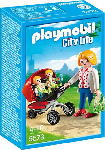 Playmobil® Mother with Twin Stroller Toy-Calming and Relaxation, Helps With, Imaginative Play, Playmobil, Small World-Learning SPACE