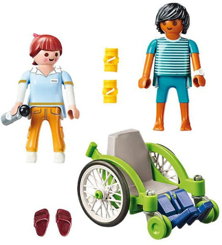 Playmobil® Patient In Wheelchair-Early years Games & Toys,Fire. Police & Hospital,Games & Toys,Gifts For 3-5 Years Old,Imaginative Play,Nurture Room,Playmobil,Primary Games & Toys,Small World,Stock-Learning SPACE