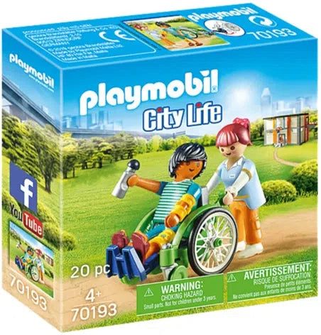 Playmobil® Patient In Wheelchair-Early years Games & Toys,Fire. Police & Hospital,Games & Toys,Gifts For 3-5 Years Old,Imaginative Play,Nurture Room,Playmobil,Primary Games & Toys,Small World,Stock-Learning SPACE