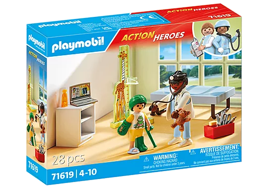 Playmobil® Pediatrician with Teddy Bear-Fire. Police & Hospital,Games & Toys,Gifts for 5-7 Years Old,Imaginative Play,Playmobil,Primary Games & Toys,Small World-Learning SPACE