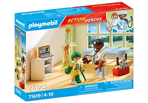Playmobil® Pediatrician with Teddy Bear-Fire. Police & Hospital,Games & Toys,Gifts for 5-7 Years Old,Imaginative Play,Playmobil,Primary Games & Toys,Small World-Learning SPACE