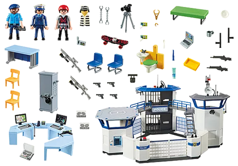 Playmobil® Police Headquarters with Prison-Fire. Police & Hospital,Games & Toys,Gifts for 5-7 Years Old,Imaginative Play,Playmobil,Primary Games & Toys,Small World-Learning SPACE