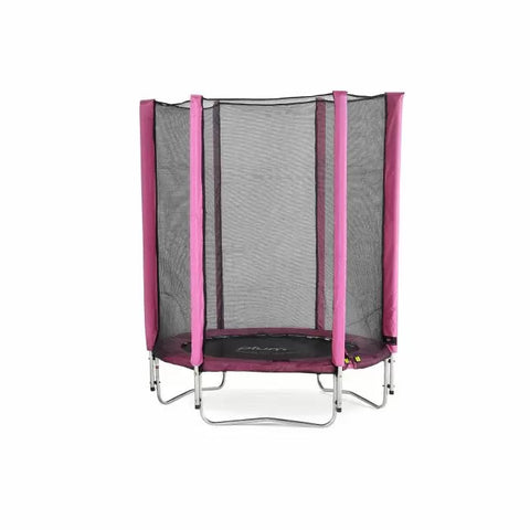 Plum® Pink Junior Trampoline and Enclosure – 4ft-Bounce,Featured,Plum Play,Plum Products Ltd,Trampolines-Learning SPACE