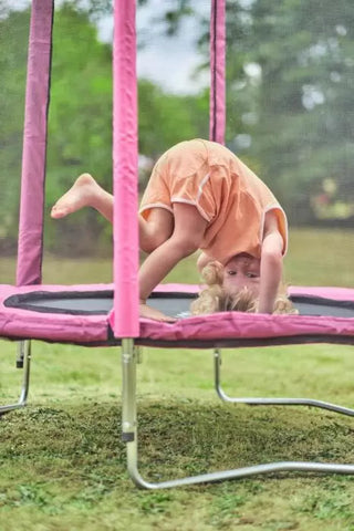 Plum® Pink Junior Trampoline and Enclosure – 4ft-Bounce,Featured,Plum Play,Plum Products Ltd,Trampolines-Learning SPACE