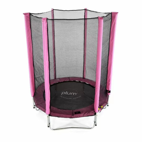 Plum® Pink Junior Trampoline and Enclosure – 4ft-Bounce,Featured,Plum Play,Plum Products Ltd,Trampolines-Learning SPACE