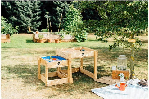 Plum® Sandy Bay Wooden Play Tables-Eco Friendly,Messy Play,Outdoor Sand & Water Play,Plum Play,S.T.E.M,Sand,Sand Pit,Science Activities,Seasons,Sensory Garden,Stock,Summer,Table,Water & Sand Toys-Learning SPACE