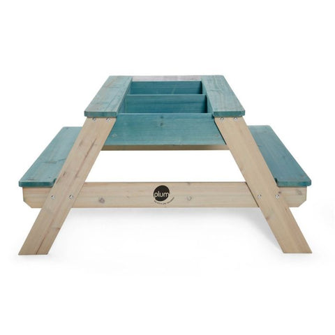 Plum® Surfside Sand & Water Table [Teal]-Eco Friendly,Outdoor Furniture,Picnic Table,Plum Play,S.T.E.M,Science Activities,Table,Wooden Table-Learning SPACE
