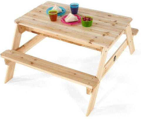 Plum® Wooden Sand & Picnic Table [Natural]-Children's Wooden Seating,Eco Friendly,Messy Play,Outdoor Furniture,Outdoor Sand & Water Play,Outdoor Seating,Picnic Table,Plum Play,Sand,Sand Pit,Seating,Stock,Table,Toddler Seating,Wooden Table-Learning SPACE